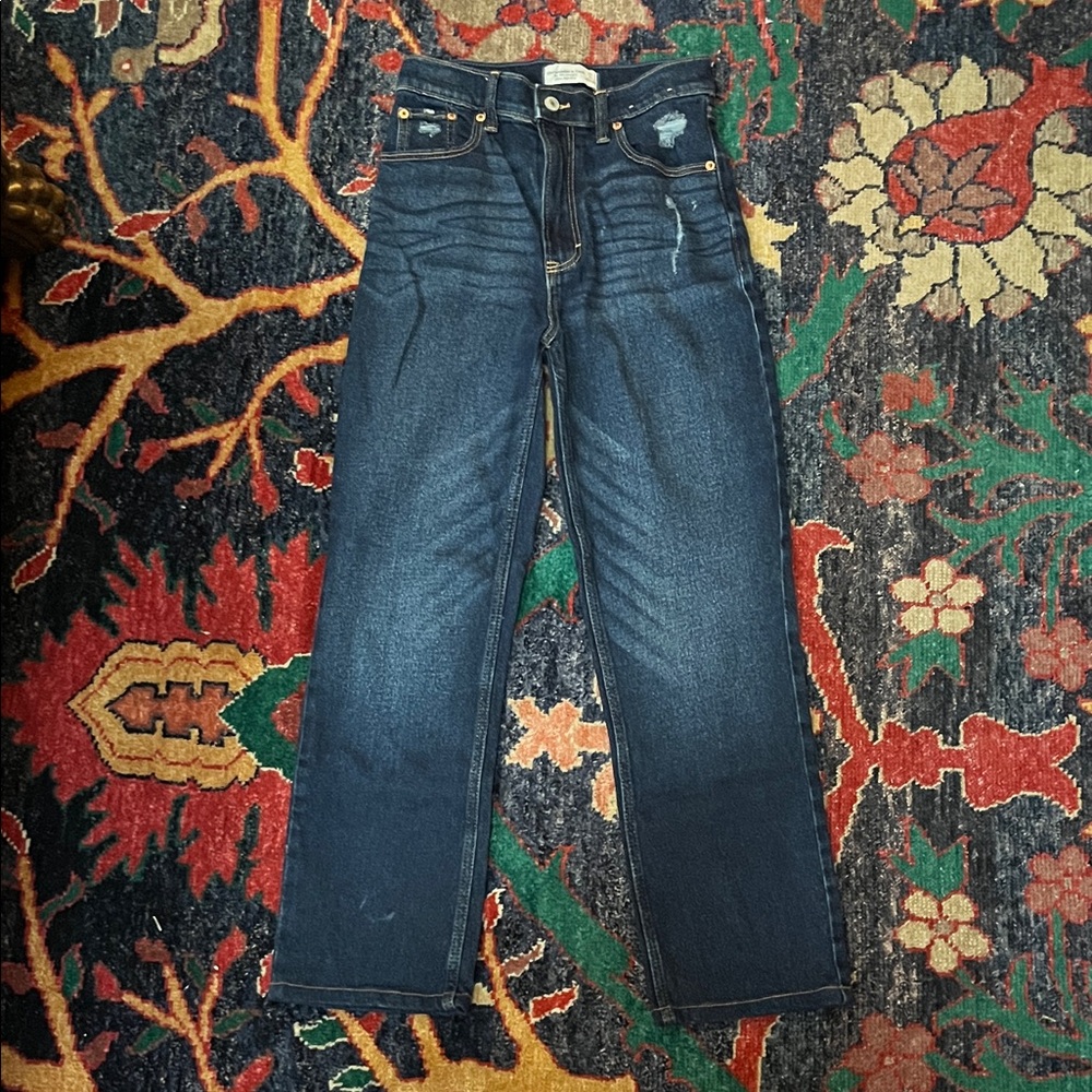 Abercrombie & Fitch Dark Blue Straight Leg Jeans